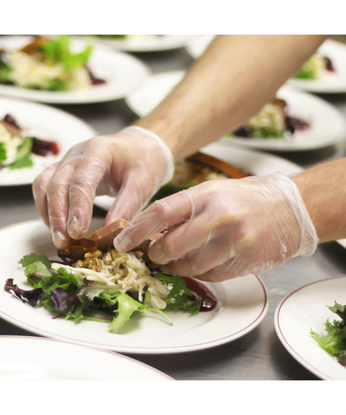 HygoStar Gants en vinyle IDEAL sans poudre, blancs