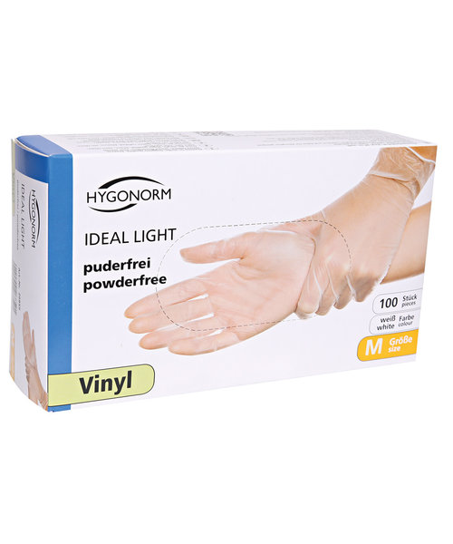 HygoNorm Vinyl Handschoenen IDEAL LIGHT poedervrij wit