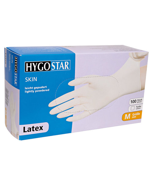 HygoStar Gants en latex SKIN poudrés blancs