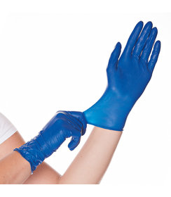 Gants en latex sans poudre, couleur bleue