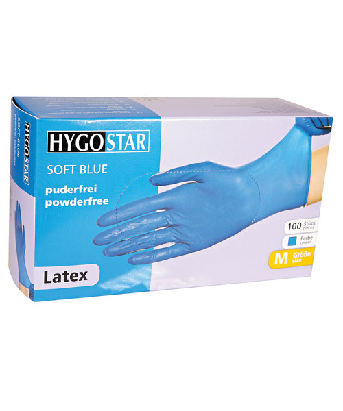 HygoStar Gants en latex sans poudre, couleur bleue