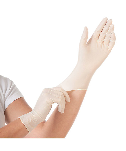 HygoStar Gants en latex GRIP sans poudre, blancs