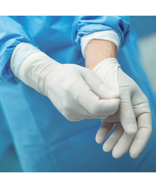HygoStar Gants en latex GRIP sans poudre, blancs