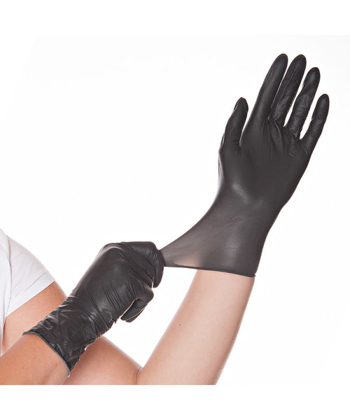 HygoStar Gants en latex DIABLO sans poudre, couleur noire
