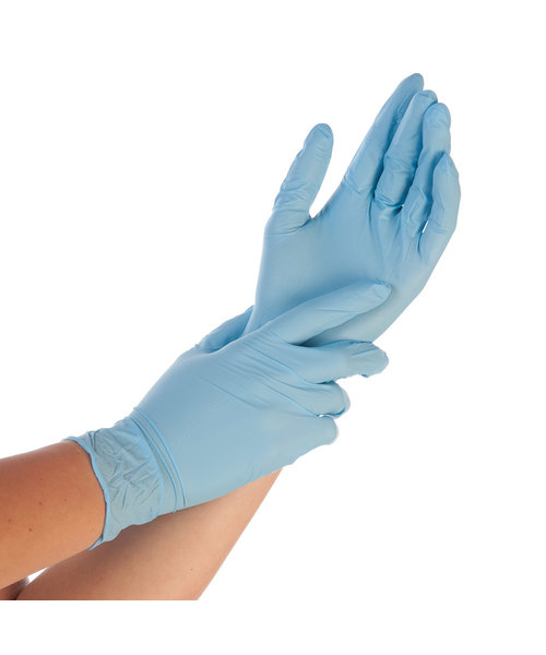 HygoStar Gants en nitrile SAFE PREMIUM sans poudre, couleur bleue