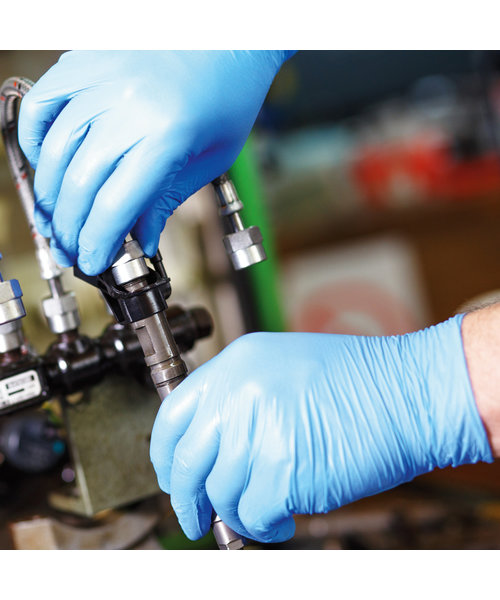 HygoStar Gants en nitrile SAFE PREMIUM sans poudre, couleur bleue