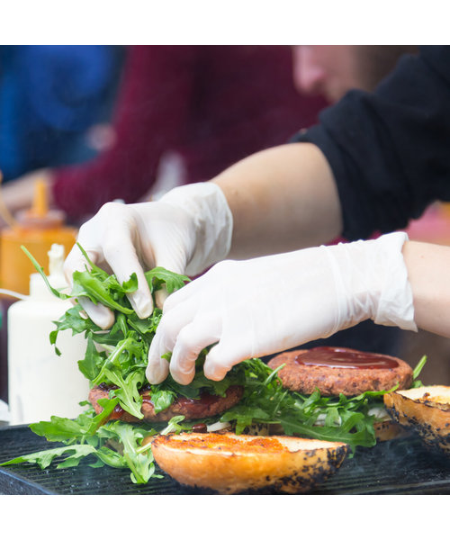 HygoStar Gants en nitrile SAFE PREMIUM sans poudre, blancs