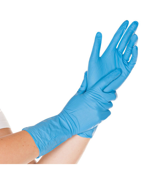 HygoStar Gants en nitrile SUPER HIGH RISK sans poudre 30 cm bleus