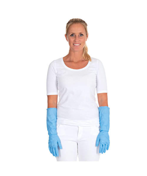 HygoStar Gants en nitrile EXTRA SAFE SUPERLONG (40 cm) - Bleu