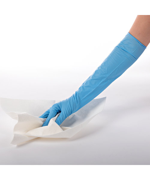 HygoStar Gants en nitrile EXTRA SAFE SUPERLONG (40 cm) - Bleu