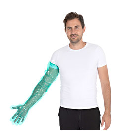 Gants LDPE SOFTLINE LONG PLUS 90 cm avec élastique aux poignets - vert