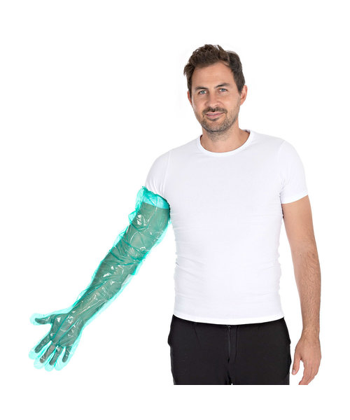 HygoStar Gants LDPE SOFTLINE LONG PLUS 90 cm avec élastique aux poignets - vert