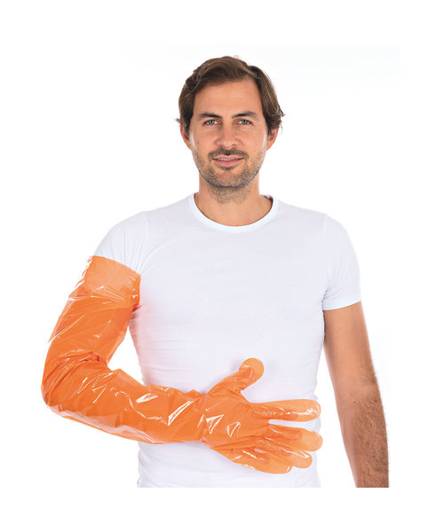 HygoStar Gants LDPE SOFTLINE LONG 90 cm - orange