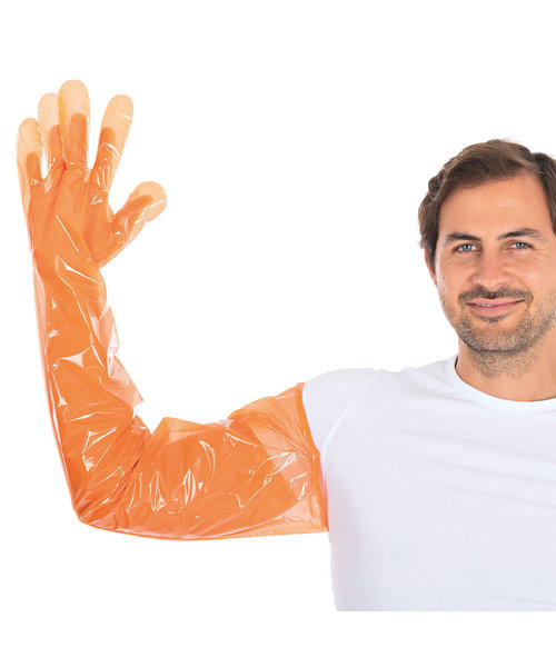 HygoStar Gants LDPE SOFTLINE LONG 90 cm - orange