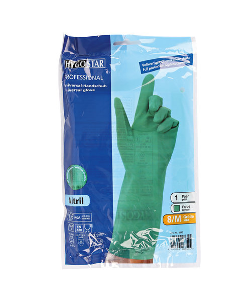 HygoStar Gants en nitrile Protection chimique PROFESSIONAL - vert