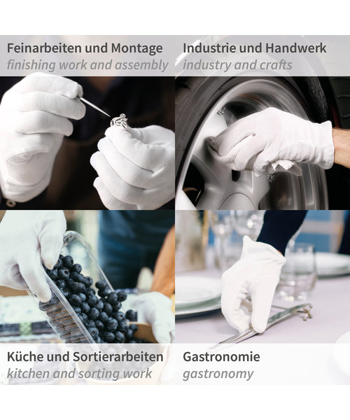 HygoStar Gants en coton blancs