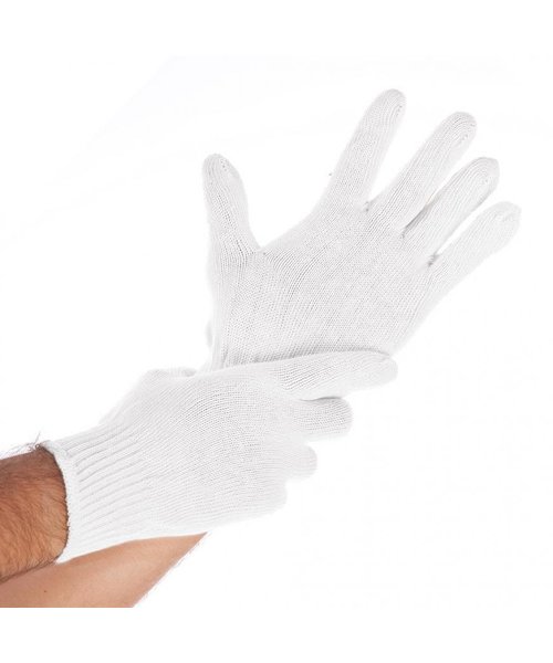 HygoNorm Gants en coton CUFF LIGHT blancs