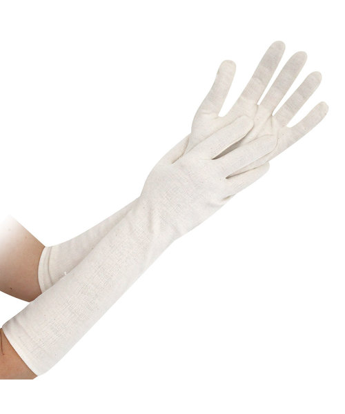 HygoStar Gants en coton NATURE EXTRA LONG 45 cm