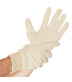 Katoen handschoenen CUFF ecru 26 cm