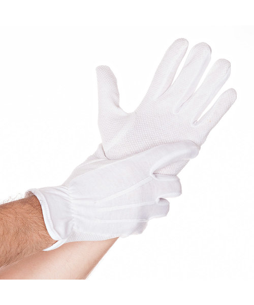 HygoStar Gants en coton TRICOT GRIP blancs