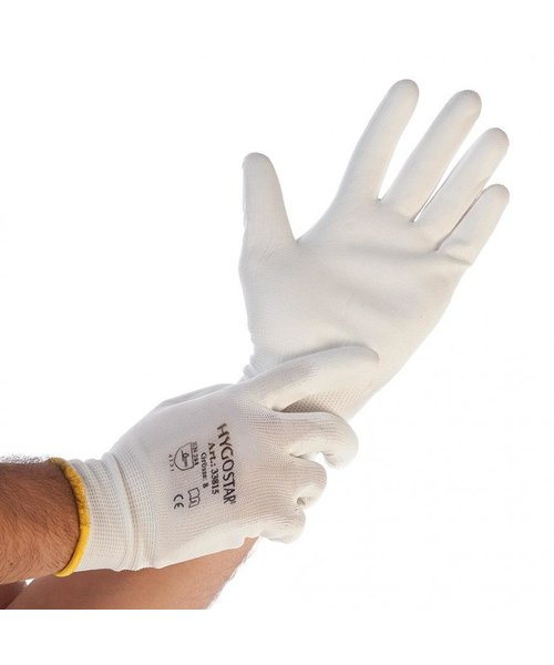 HygoStar Gants en nylon ULTRA FLEX HAND/ revêtement PU blanc