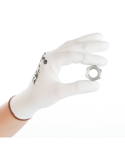 HygoStar Gants en nylon ULTRA FLEX FINGER/ revêtement PU blanc