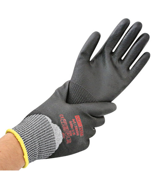 HygoStar Gant résistant aux coupures CUT SAFE gris avec revêtement PU 3/4
