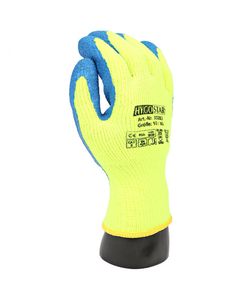 HygoStar Handschoen neon-geel WINTER STAR/ latex coating