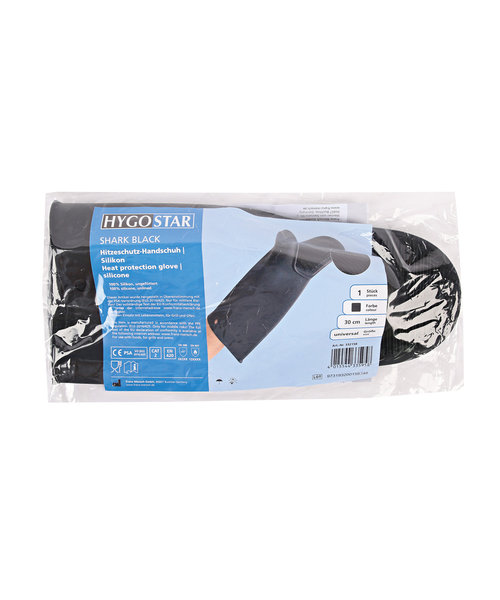 HygoStar Gant en silicone résistant à la chaleur SHARK 30 cm - noir