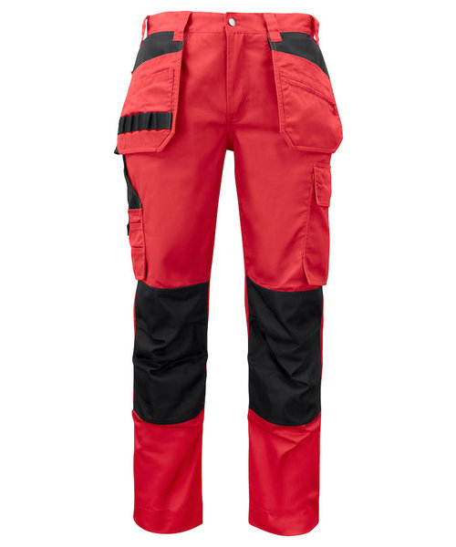 Projob Prio PROJOB Prio pantalon de travail avec poches genoux et poches à clous rouge/ hommes