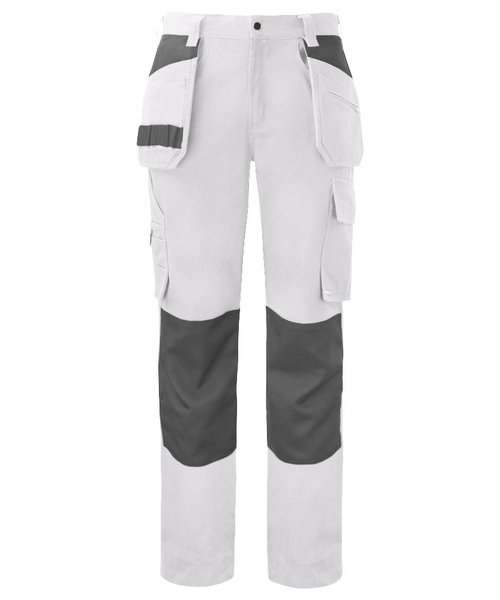 Projob Prio PROJOB Prio pantalon de travail avec poches genoux et poches à clous blanc, coton / hommes