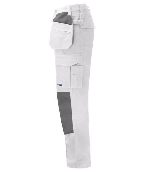 Projob Prio PROJOB Prio pantalon de travail avec poches genoux et poches à clous blanc, coton / hommes