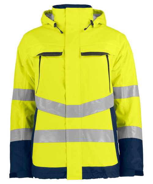 Projob Prio PROJOB Prio imperméable de signalisation doublé pour hommes - jaune/marine