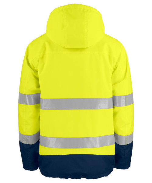 Projob Prio PROJOB Prio imperméable de signalisation doublé pour hommes - jaune/marine