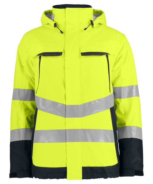 Projob Prio PROJOB Prio imperméable de signalisation doublé pour hommes - jaune/noir