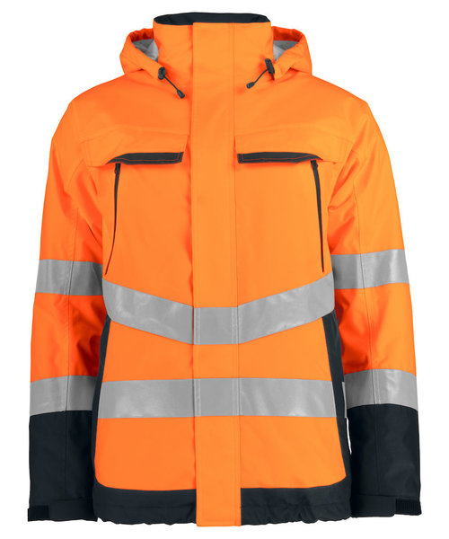 Projob Prio PROJOB Prio imperméable de signalisation doublé pour hommes - orange/noir