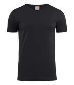 PRINTER heavy t-shirt v-neck zwart