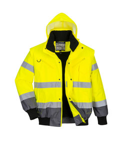 PORTWEST Hi-Vis Contrast Bomberjack geel/grijs