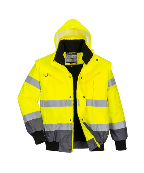 Portwest PORTWEST Veste bomber haute visibilité contrastée jaune/gris