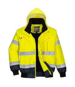 PORTWEST Veste bomber haute visibilité contrastée jaune/marine