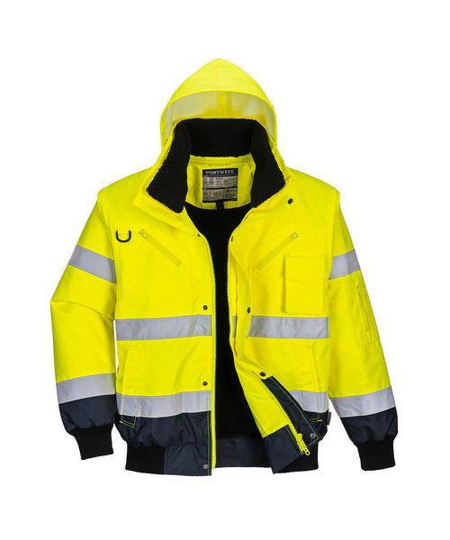 Portwest PORTWEST Veste bomber haute visibilité contrastée jaune/marine