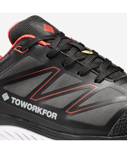 ToWorkFor WORK OUT Warm Up Red S3 SRC ESD chaussure basse