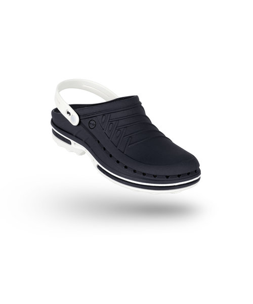 WOCK CLOG 03 blanc/bleu marine, Steri-tech (sabot médical)