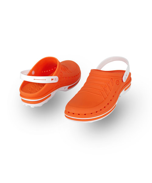 WOCK CLOG 05 blanc/orange, Steri-tech (sabot médical)