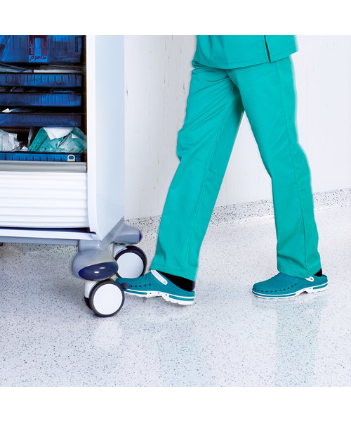 WOCK CLOG 06 blanc/vert, Steri-tech (sabot médical)