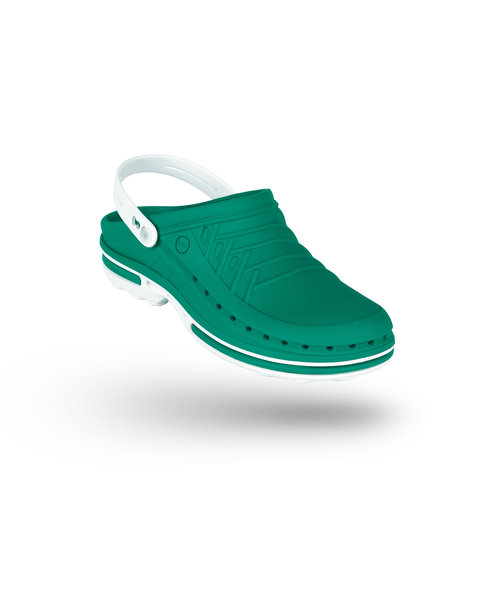 WOCK CLOG 06 blanc/vert, Steri-tech (sabot médical)