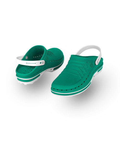 WOCK CLOG 06 blanc/vert, Steri-tech (sabot médical)