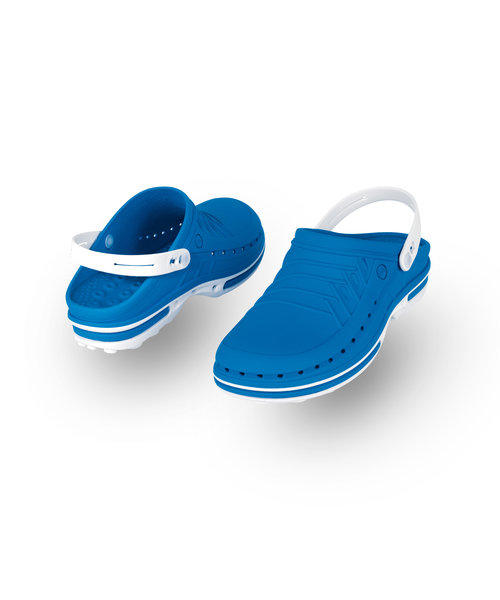 WOCK CLOG 07 blanc/bleu moyen, Steri-tech (sabot médical)