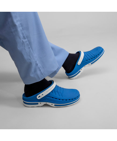 WOCK CLOG 07 blanc/bleu moyen, Steri-tech (sabot médical)