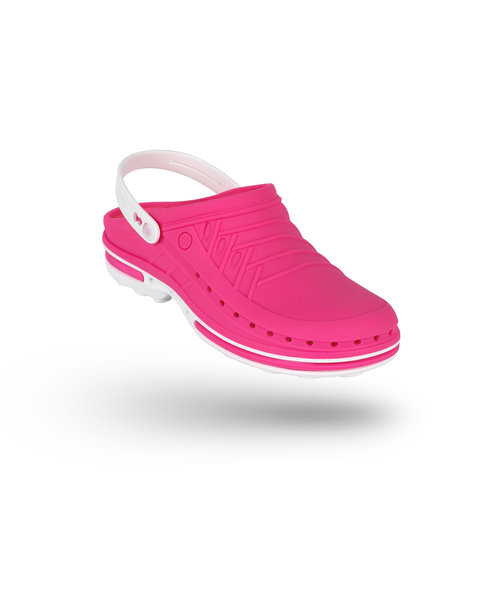 WOCK CLOG 09 blanc/fuchsia, Steri-tech (sabot médical)